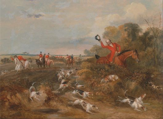 Francis Calcraft Turner's Bachelor's Hall:  Capping on Hounds, oil on canvas, c. 1835.  